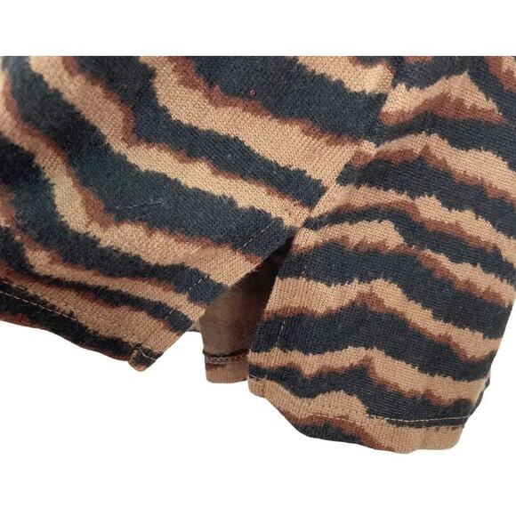 Sanctuary V-Neck Pocket Pullover Sweater Top XL/Extra Large in Tiger Stripe NWT - Picture 4 of 6